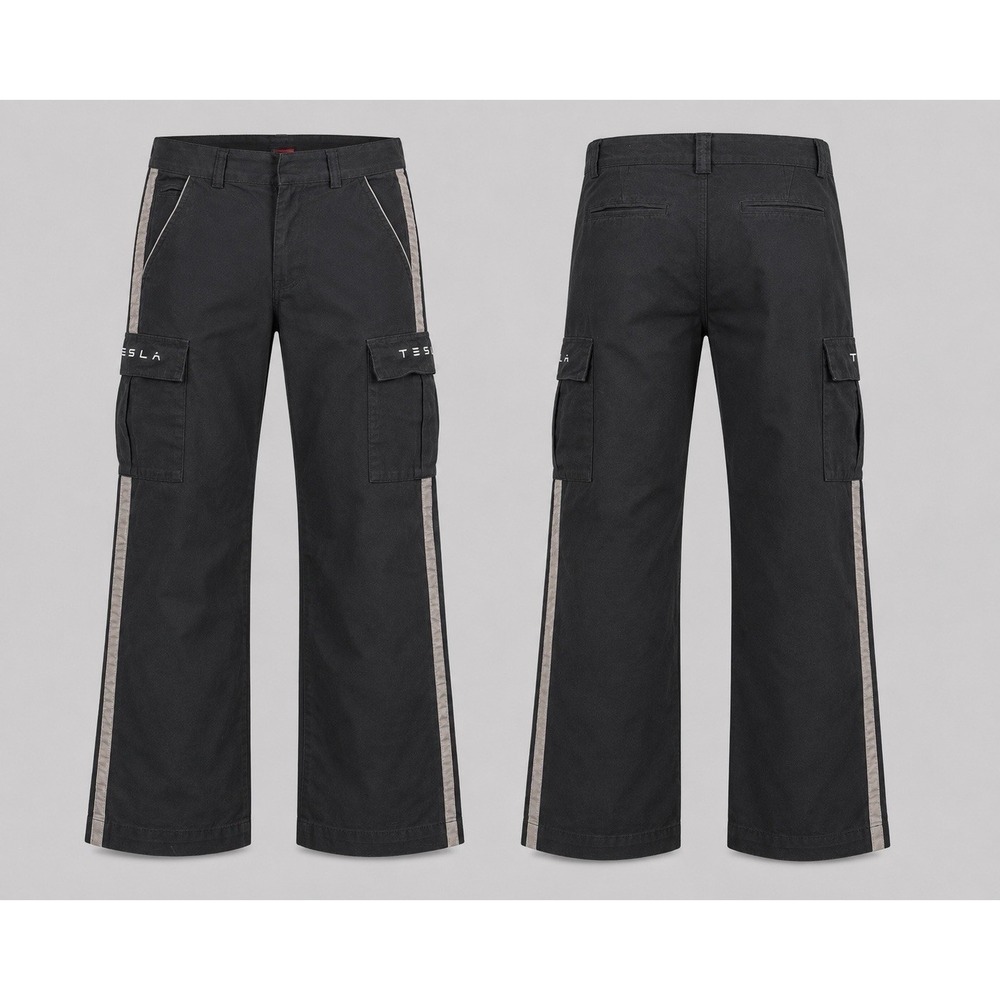 Tesla Cargo Pants Mens 34X32 Black Excellent Reflective Stripe Service Uniform